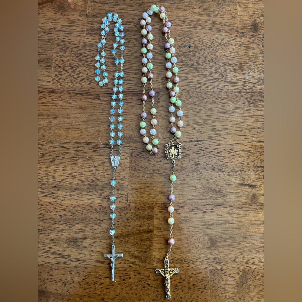 Set of (2) Rosary bead necklaces